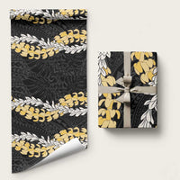 Puakenikeni and Maile Lei Wrapping Paper Black Double Strand Lei - Polynesian Pride