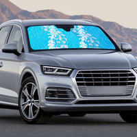 Puakenikeni and Maile Lei Auto Sun Shade Blue Double Strand Lei - Polynesian Pride