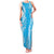 Puakenikeni and Maile Lei Family Matching Tank Maxi Dress and Hawaiian Shirt Blue Double Strand Lei