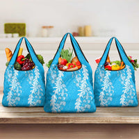 Puakenikeni and Maile Lei Grocery Bag Blue Double Strand Lei
