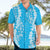 Puakenikeni and Maile Lei Hawaiian Shirt Blue Double Strand Lei