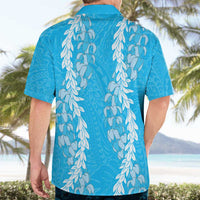 Puakenikeni and Maile Lei Hawaiian Shirt Blue Double Strand Lei