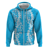 Puakenikeni and Maile Lei Hoodie Blue Double Strand Lei