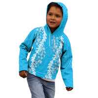 Puakenikeni and Maile Lei Kid Hoodie Blue Double Strand Lei