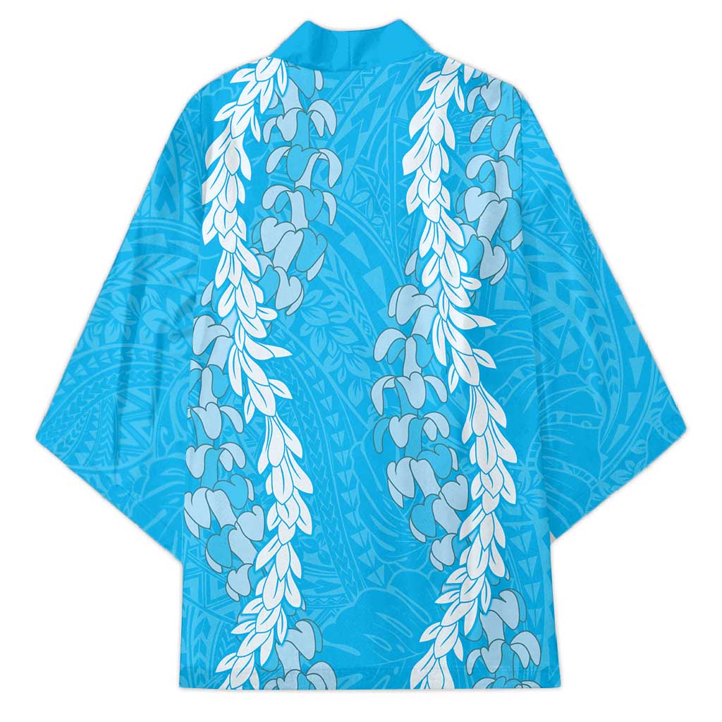 Puakenikeni and Maile Lei Kimono Blue Double Strand Lei - Polynesian Pride