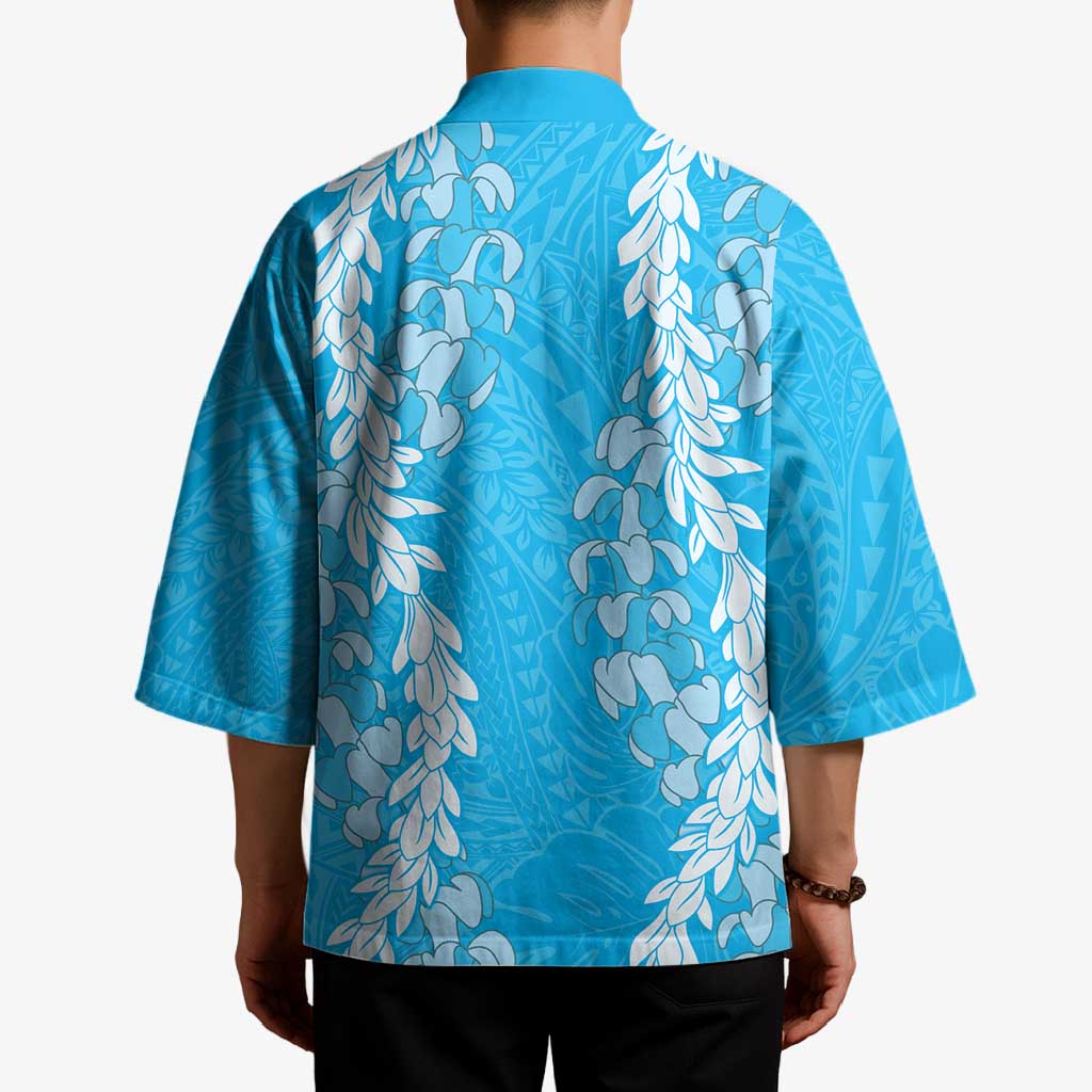 Puakenikeni and Maile Lei Kimono Blue Double Strand Lei - Polynesian Pride