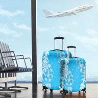 Puakenikeni and Maile Lei Luggage Cover Blue Double Strand Lei LT9 - Polynesian Pride