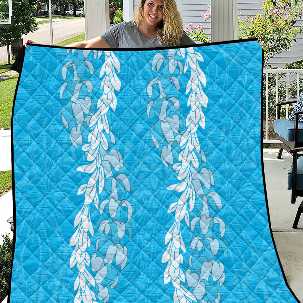 Puakenikeni and Maile Lei Quilt Blue Double Strand Lei LT9 Blue - Polynesian Pride