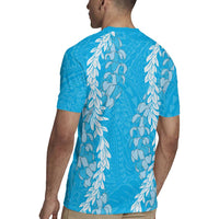 Puakenikeni and Maile Lei Rugby Jersey Blue Double Strand Lei