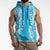 Puakenikeni and Maile Lei Sleeveless Hoodie Blue Double Strand Lei - Polynesian Pride