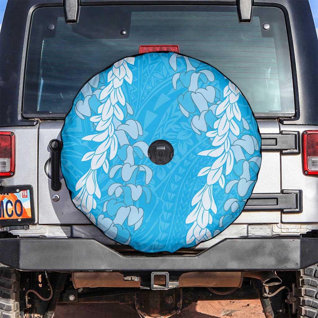 Puakenikeni and Maile Lei Spare Tire Cover Blue Double Strand Lei LT9 Blue - Polynesian Pride