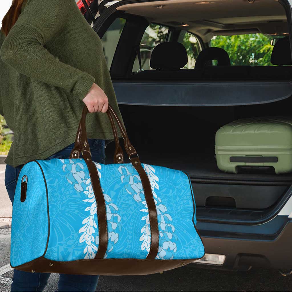 Puakenikeni and Maile Lei Travel Bag Blue Double Strand Lei - Polynesian Pride