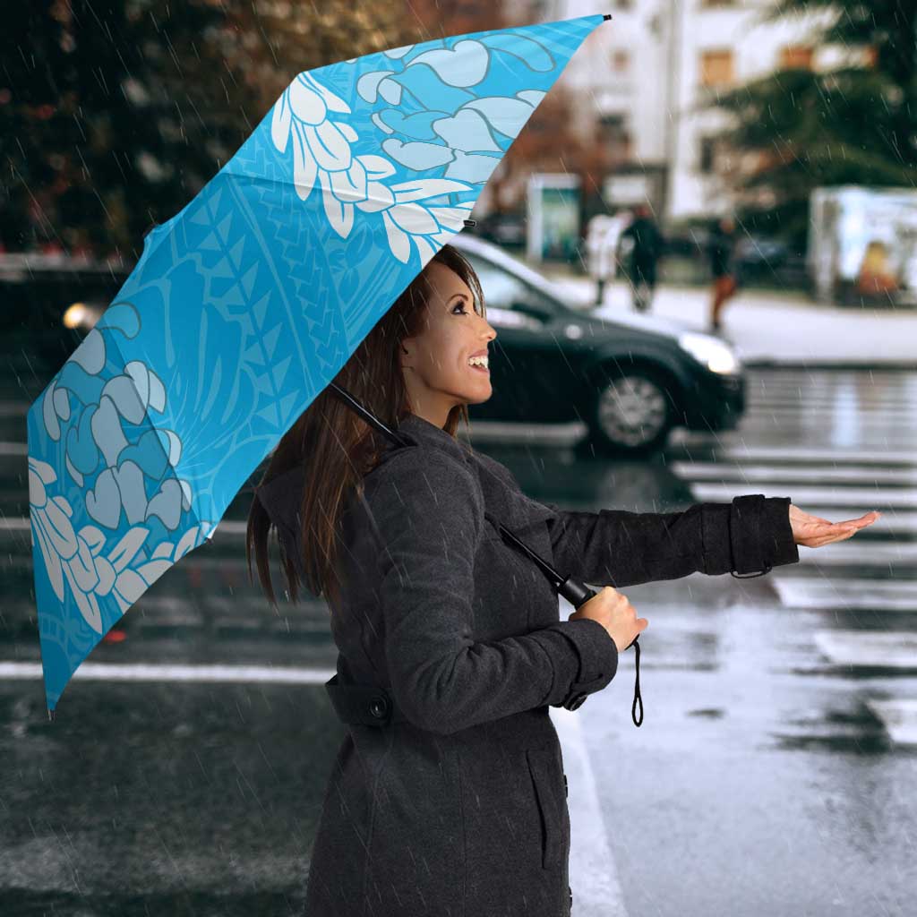Puakenikeni and Maile Lei Umbrella Blue Double Strand Lei - Polynesian Pride
