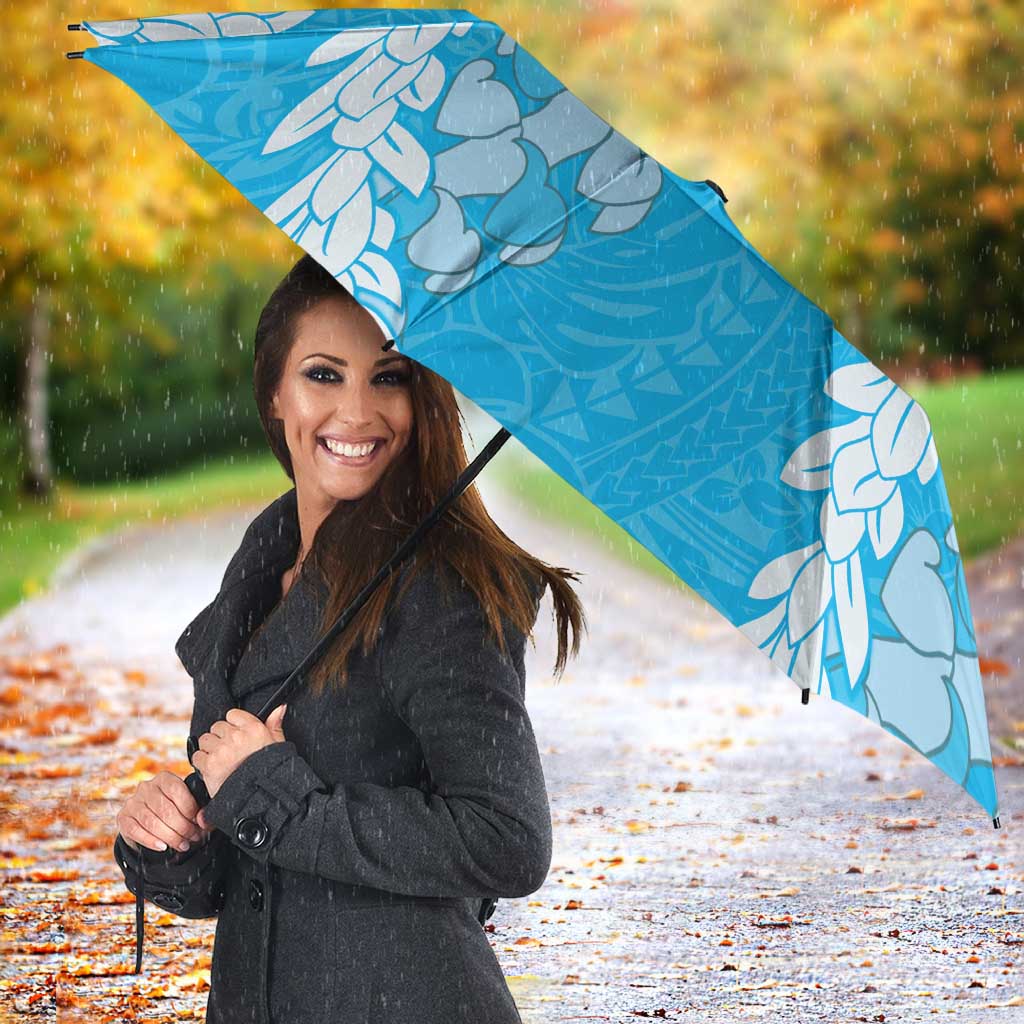 Puakenikeni and Maile Lei Umbrella Blue Double Strand Lei - Polynesian Pride