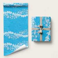 Puakenikeni and Maile Lei Wrapping Paper Blue Double Strand Lei - Polynesian Pride