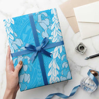Puakenikeni and Maile Lei Wrapping Paper Blue Double Strand Lei - Polynesian Pride