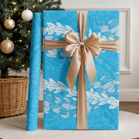 Puakenikeni and Maile Lei Wrapping Paper Blue Double Strand Lei - Polynesian Pride
