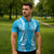 Puakenikeni and Maile Lei Zipper Polo Shirt Blue Double Strand Lei - Polynesian Pride