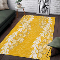 Puakenikeni and Maile Lei Area Rug Gold Double Strand Lei