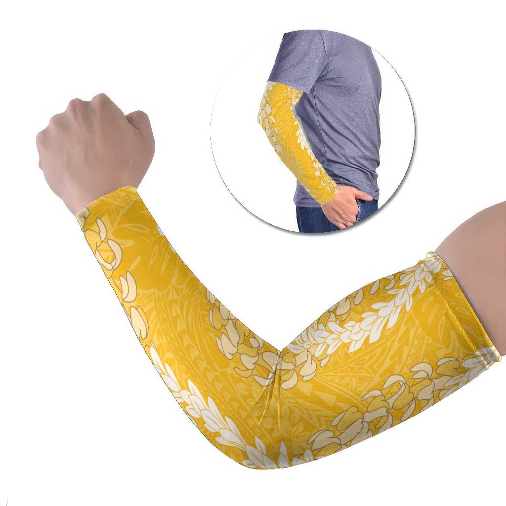 Puakenikeni and Maile Lei Arm Sleeves Gold Double Strand Lei LT9 Set of 2 Gold - Polynesian Pride