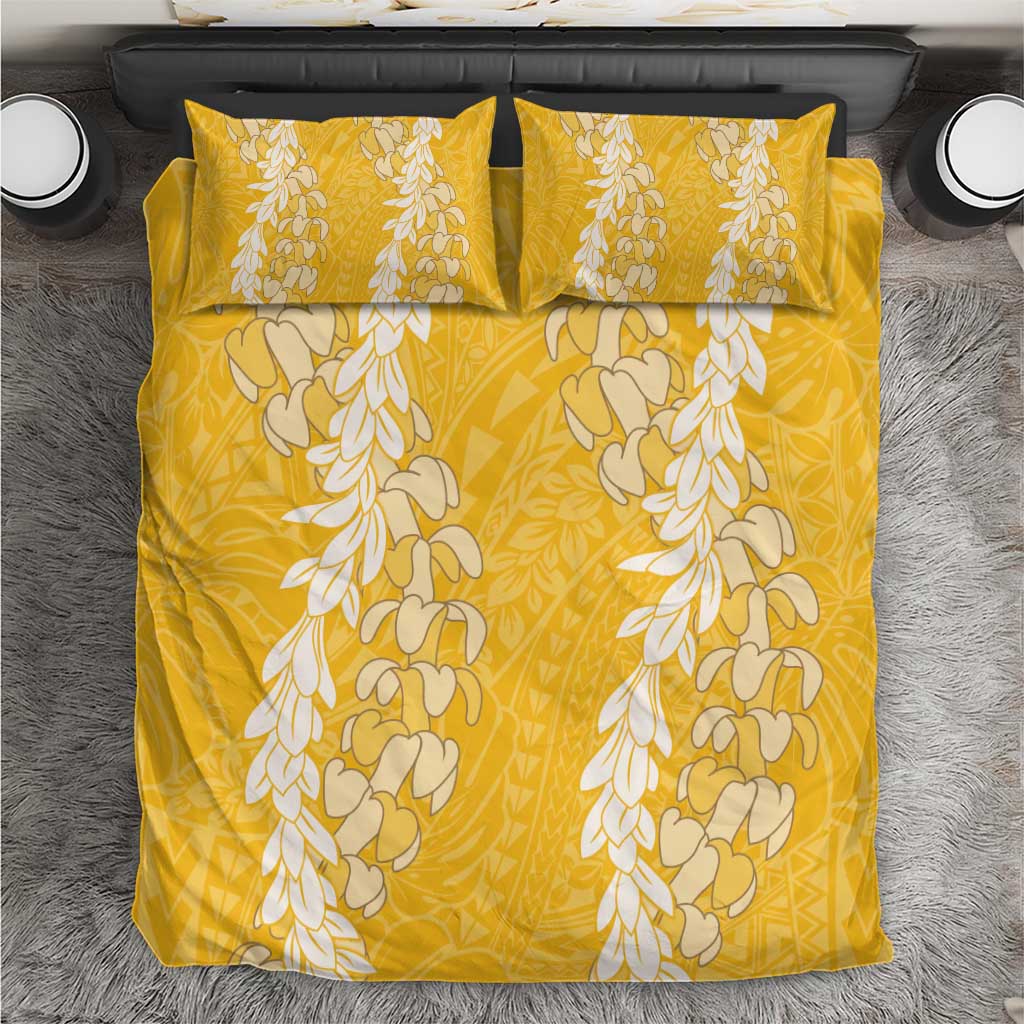 Puakenikeni and Maile Lei Bedding Set Gold Double Strand Lei LT9 Gold - Polynesian Pride