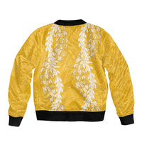 Puakenikeni and Maile Lei Bomber Jacket Gold Double Strand Lei LT9 - Polynesian Pride