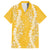 Puakenikeni and Maile Lei Family Matching Off Shoulder Short Dress and Hawaiian Shirt Gold Double Strand Lei