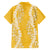 Puakenikeni and Maile Lei Family Matching Off Shoulder Short Dress and Hawaiian Shirt Gold Double Strand Lei