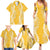 Puakenikeni and Maile Lei Family Matching Summer Maxi Dress and Hawaiian Shirt Gold Double Strand Lei