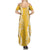 Puakenikeni and Maile Lei Family Matching Summer Maxi Dress and Hawaiian Shirt Gold Double Strand Lei