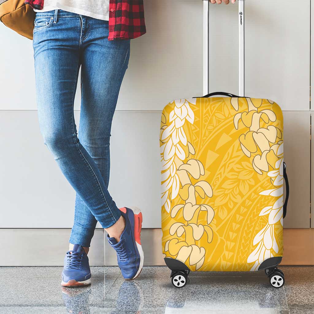 Puakenikeni and Maile Lei Luggage Cover Gold Double Strand Lei LT9 - Polynesian Pride