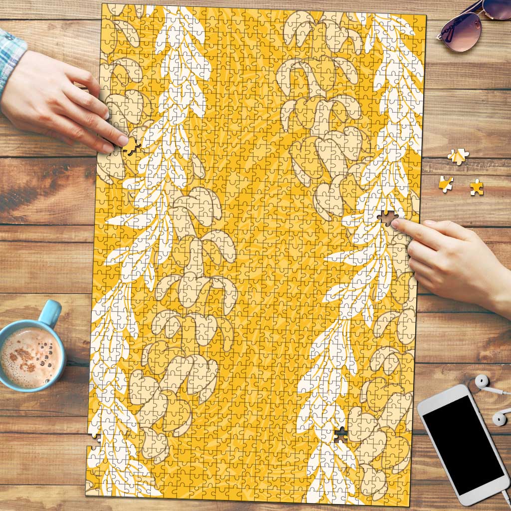Puakenikeni and Maile Lei Puzzle Gold Double Strand Lei - Polynesian Pride