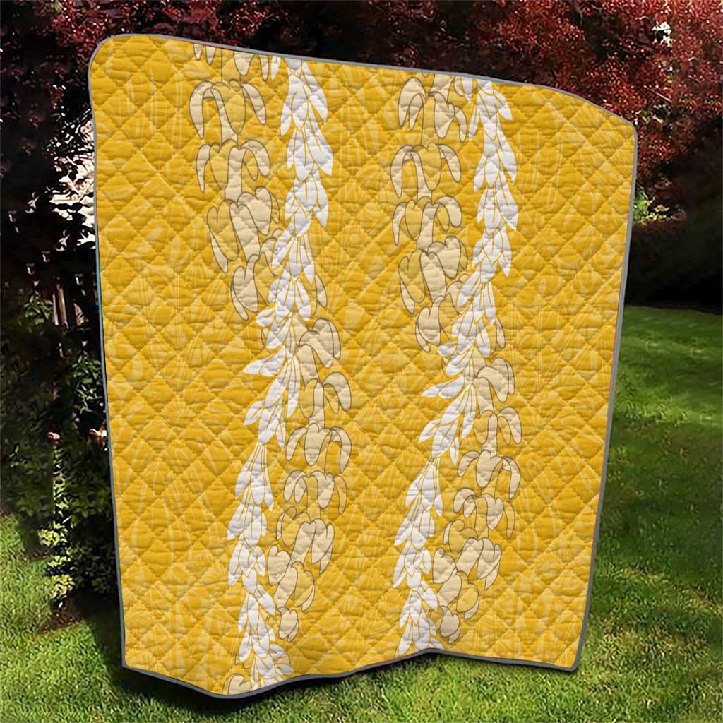 Puakenikeni and Maile Lei Quilt Gold Double Strand Lei