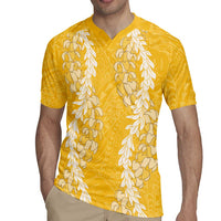 Puakenikeni and Maile Lei Rugby Jersey Gold Double Strand Lei