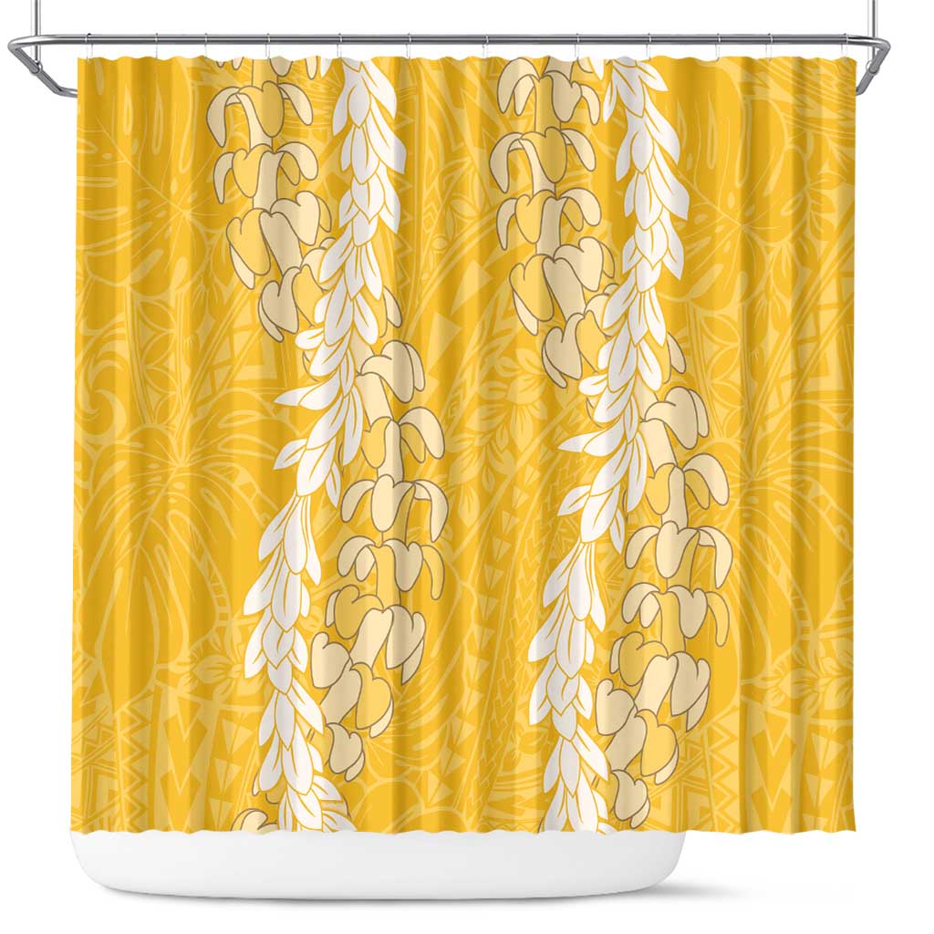 Puakenikeni and Maile Lei Shower Curtain Gold Double Strand Lei LT9 Gold - Polynesian Pride