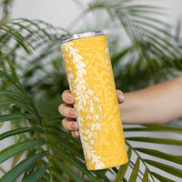Puakenikeni and Maile Lei Skinny Tumbler Gold Double Strand Lei