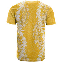 Puakenikeni and Maile Lei T Shirt Gold Double Strand Lei