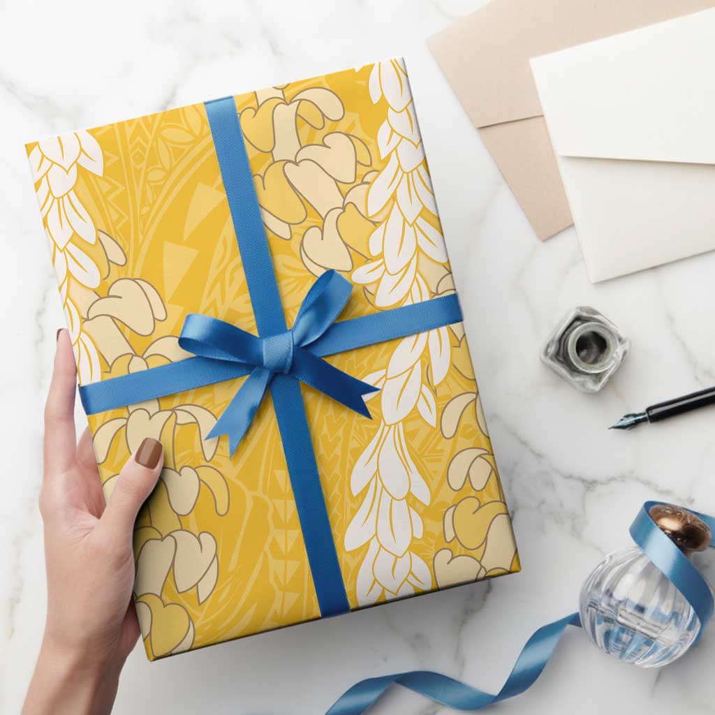 Puakenikeni and Maile Lei Wrapping Paper Gold Double Strand Lei - Polynesian Pride