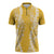 Puakenikeni and Maile Lei Zipper Polo Shirt Gold Double Strand Lei - Polynesian Pride