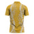 Puakenikeni and Maile Lei Zipper Polo Shirt Gold Double Strand Lei - Polynesian Pride
