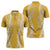 Puakenikeni and Maile Lei Zipper Polo Shirt Gold Double Strand Lei - Polynesian Pride