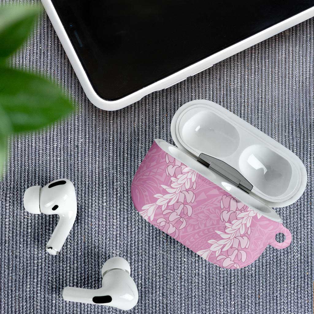Puakenikeni and Maile Lei AirPods Case Pink Double Strand Lei - Polynesian Pride