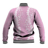 Puakenikeni and Maile Lei Baseball Jacket Pink Double Strand Lei