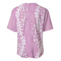 Puakenikeni and Maile Lei Baseball Jersey Pink Double Strand Lei