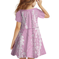 Puakenikeni and Maile Lei Family Matching Mermaid Dress and Hawaiian Shirt Pink Double Strand Lei