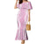 Puakenikeni and Maile Lei Family Matching Mermaid Dress and Hawaiian Shirt Pink Double Strand Lei