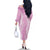 Puakenikeni and Maile Lei Family Matching Off The Shoulder Long Sleeve Dress and Hawaiian Shirt Pink Double Strand Lei