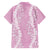 Puakenikeni and Maile Lei Family Matching Off Shoulder Short Dress and Hawaiian Shirt Pink Double Strand Lei