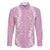 Puakenikeni and Maile Lei Family Matching Off Shoulder Short Dress and Hawaiian Shirt Pink Double Strand Lei