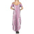 Puakenikeni and Maile Lei Family Matching Summer Maxi Dress and Hawaiian Shirt Pink Double Strand Lei